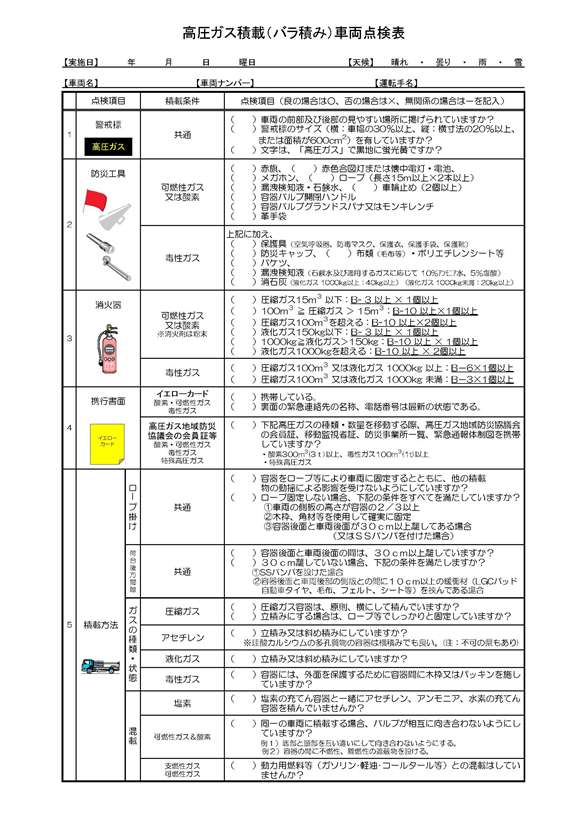 高圧ガスボンベの移動について [ブログ] 川口液化ケミカル株式会社