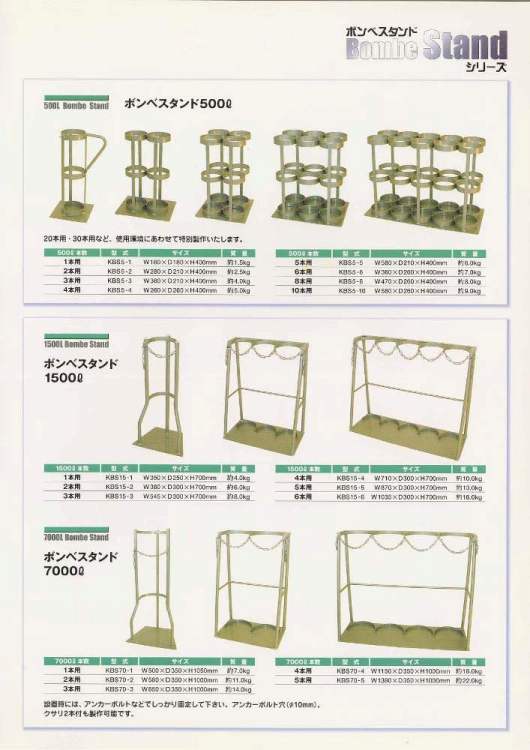 ボンベスタンド（ボンベ支持架台） [ブログ] 川口液化ケミカル株式会社